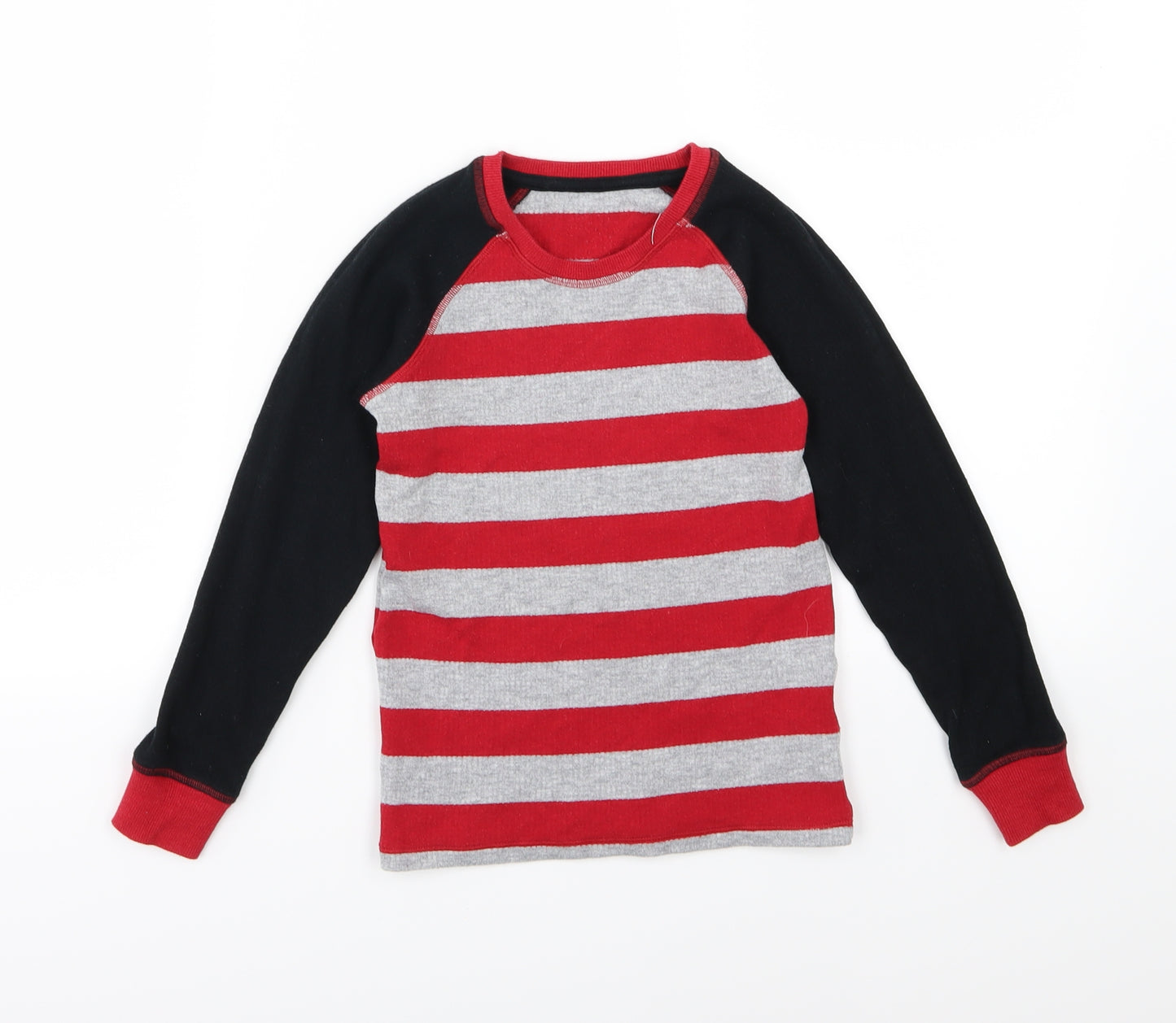 Marks and Spencer Boys Multicoloured Striped Jersey  Pyjama Top Size 7-8 Years