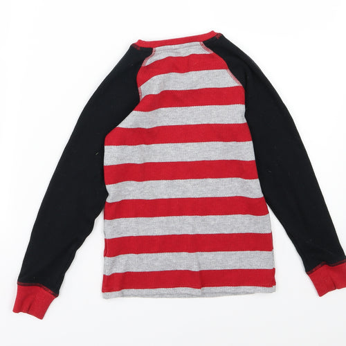 Marks and Spencer Boys Multicoloured Striped Jersey  Pyjama Top Size 7-8 Years