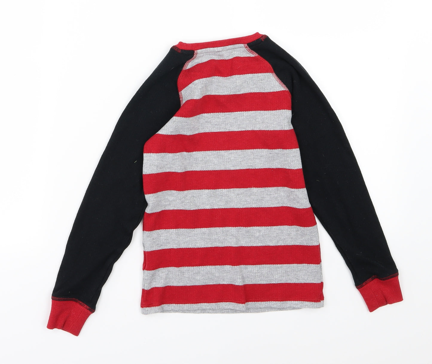 Marks and Spencer Boys Multicoloured Striped Jersey  Pyjama Top Size 7-8 Years