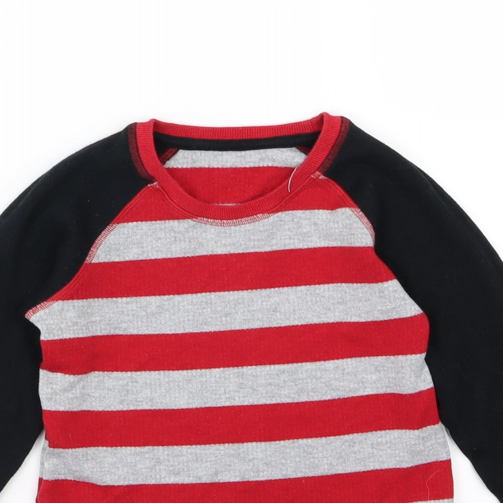 Marks and Spencer Boys Multicoloured Striped Jersey  Pyjama Top Size 7-8 Years