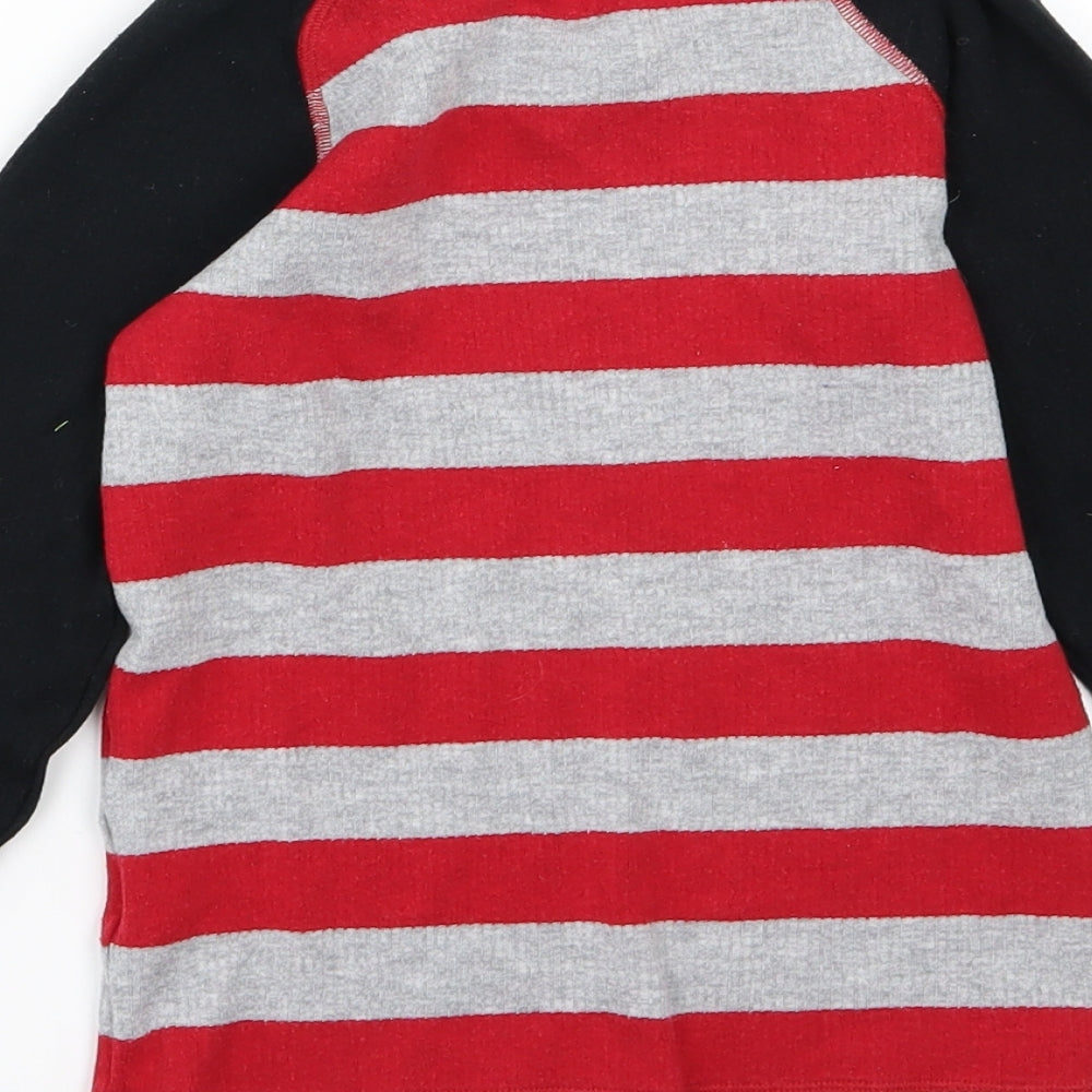 Marks and Spencer Boys Multicoloured Striped Jersey  Pyjama Top Size 7-8 Years