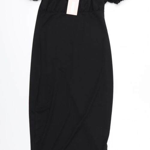 Missguided Womens Black   Bodycon  Size 16  - Milkmaid Style