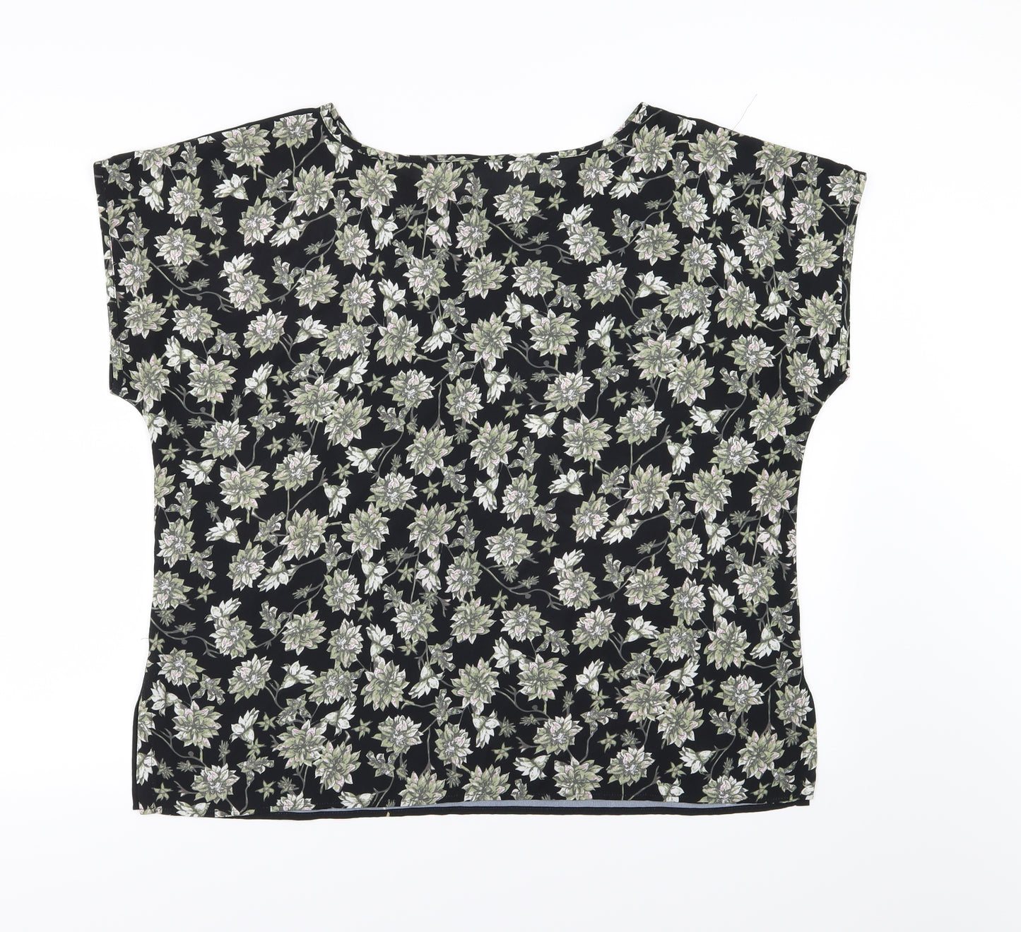 Roman Womens Black Floral Chiffon Basic Blouse Size 20