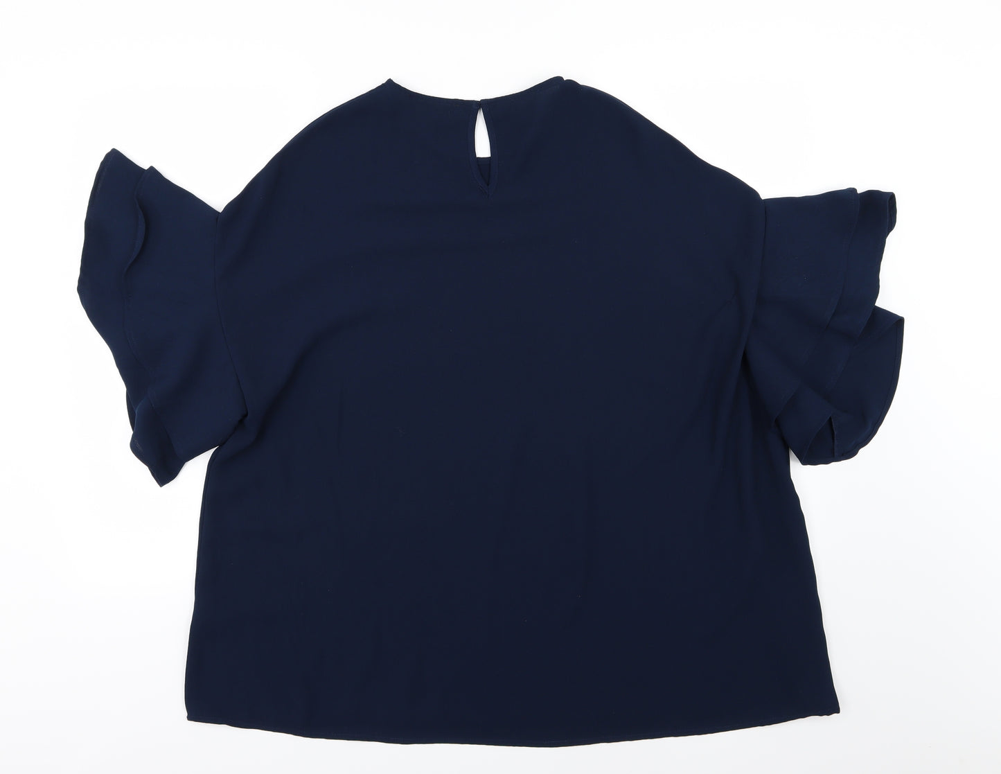 Silent Chaos Womens Blue  Chiffon Basic Blouse Size 2XL