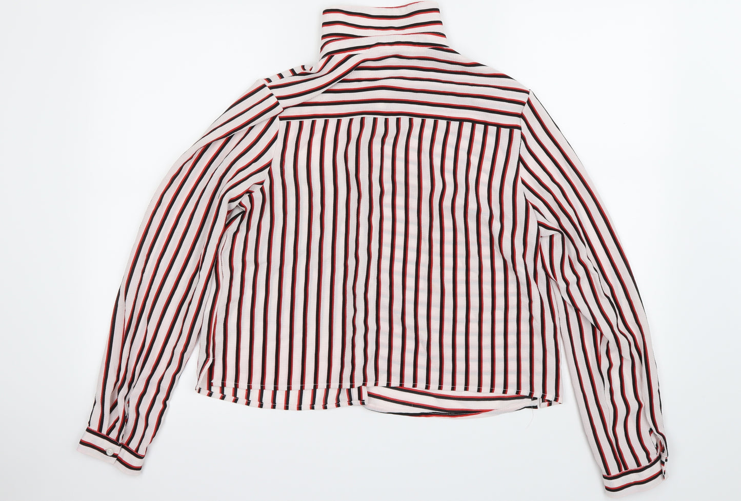 New Look Womens Red Striped  Basic Button-Up Size 12