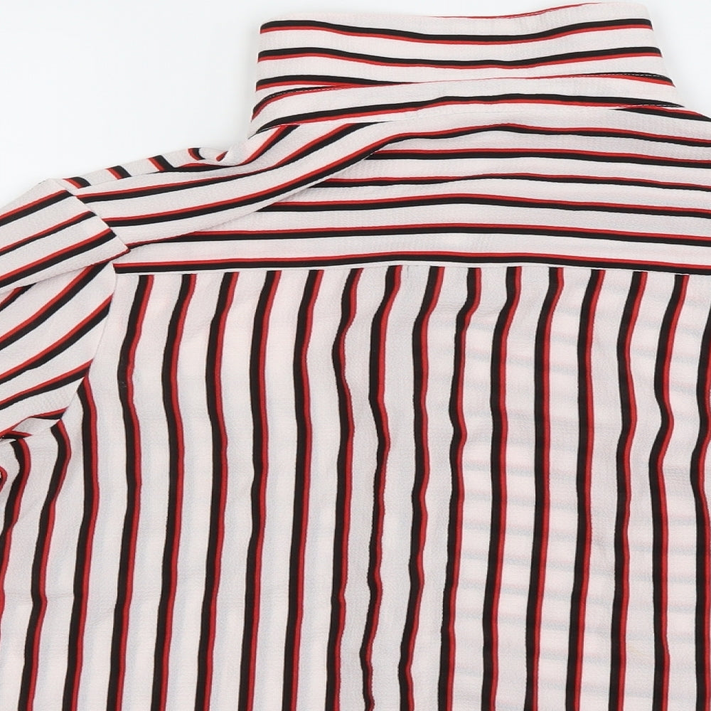 New Look Womens Red Striped  Basic Button-Up Size 12