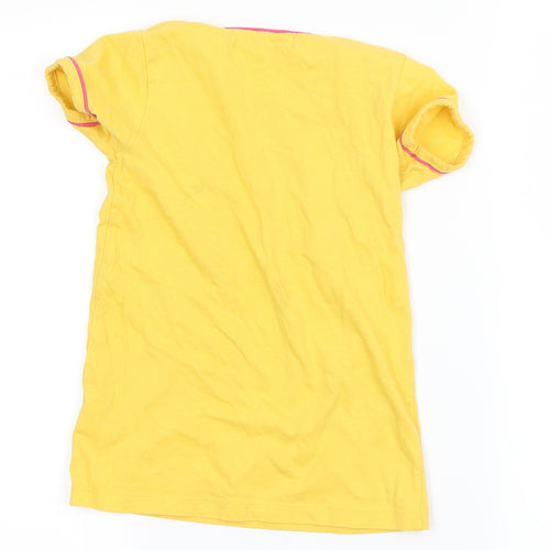 pink avenue  Girls Yellow   Basic T-Shirt Size 6 Years