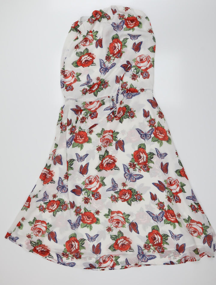 NEXT Womens White Floral  Fit & Flare  Size 8