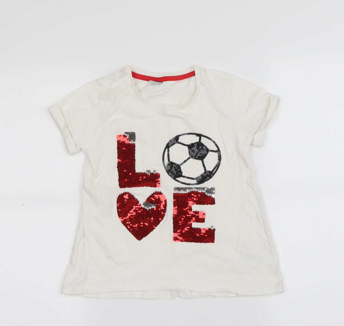 TU Girls White   Basic T-Shirt Size 7 Years