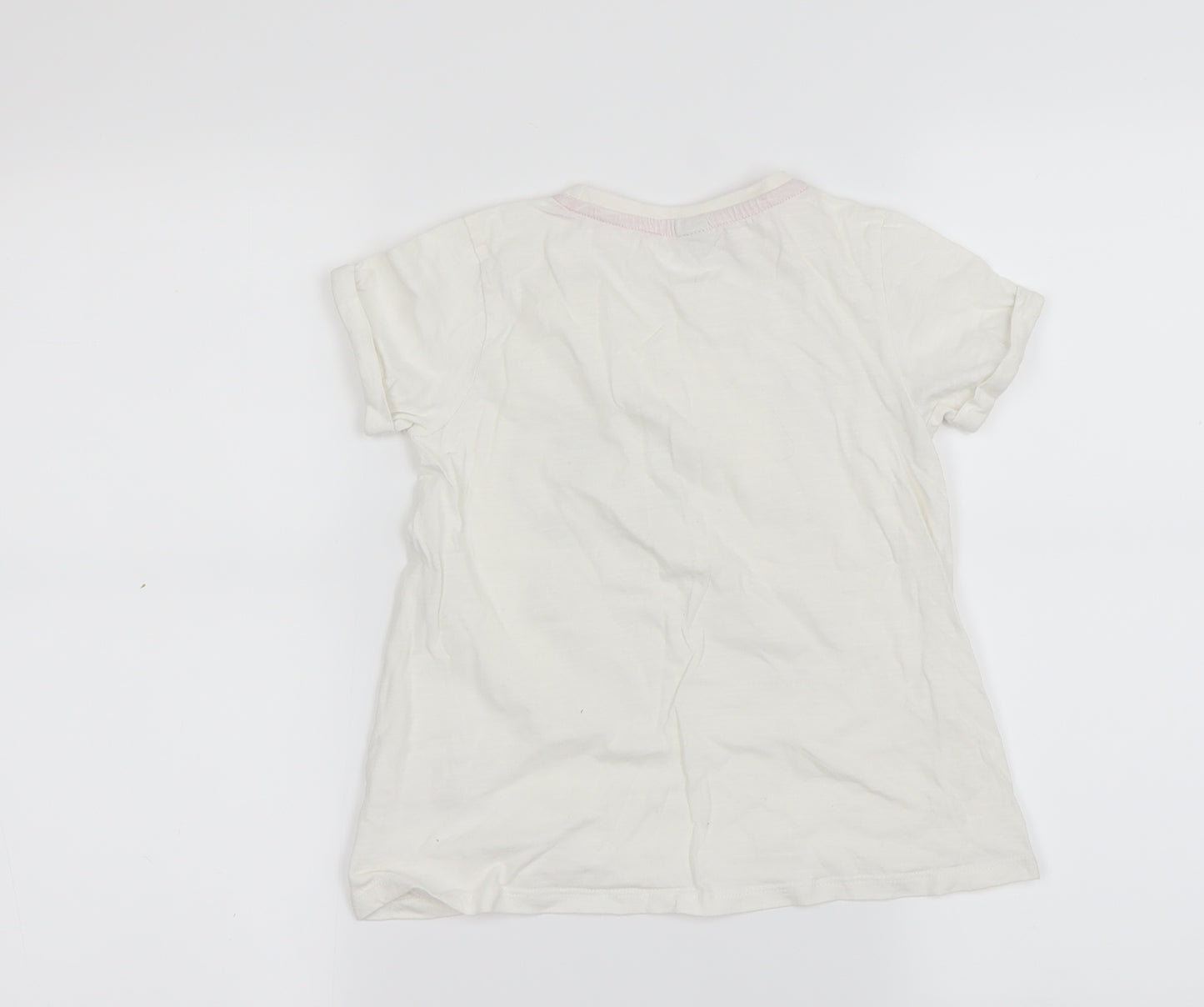 TU Girls White   Basic T-Shirt Size 7 Years