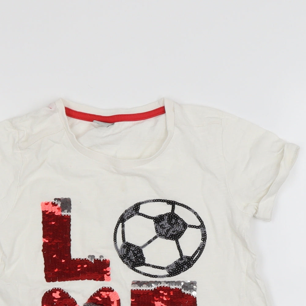 TU Girls White   Basic T-Shirt Size 7 Years