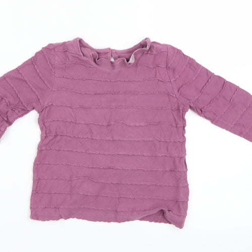 Preworn Girls Purple   Basic T-Shirt Size 3-4 Years