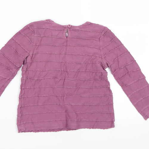 Preworn Girls Purple   Basic T-Shirt Size 3-4 Years