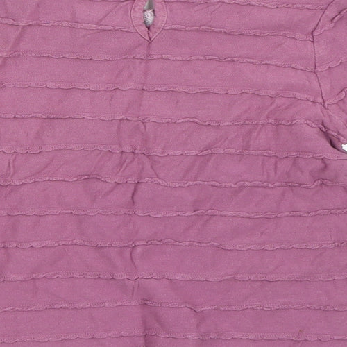 Preworn Girls Purple   Basic T-Shirt Size 3-4 Years