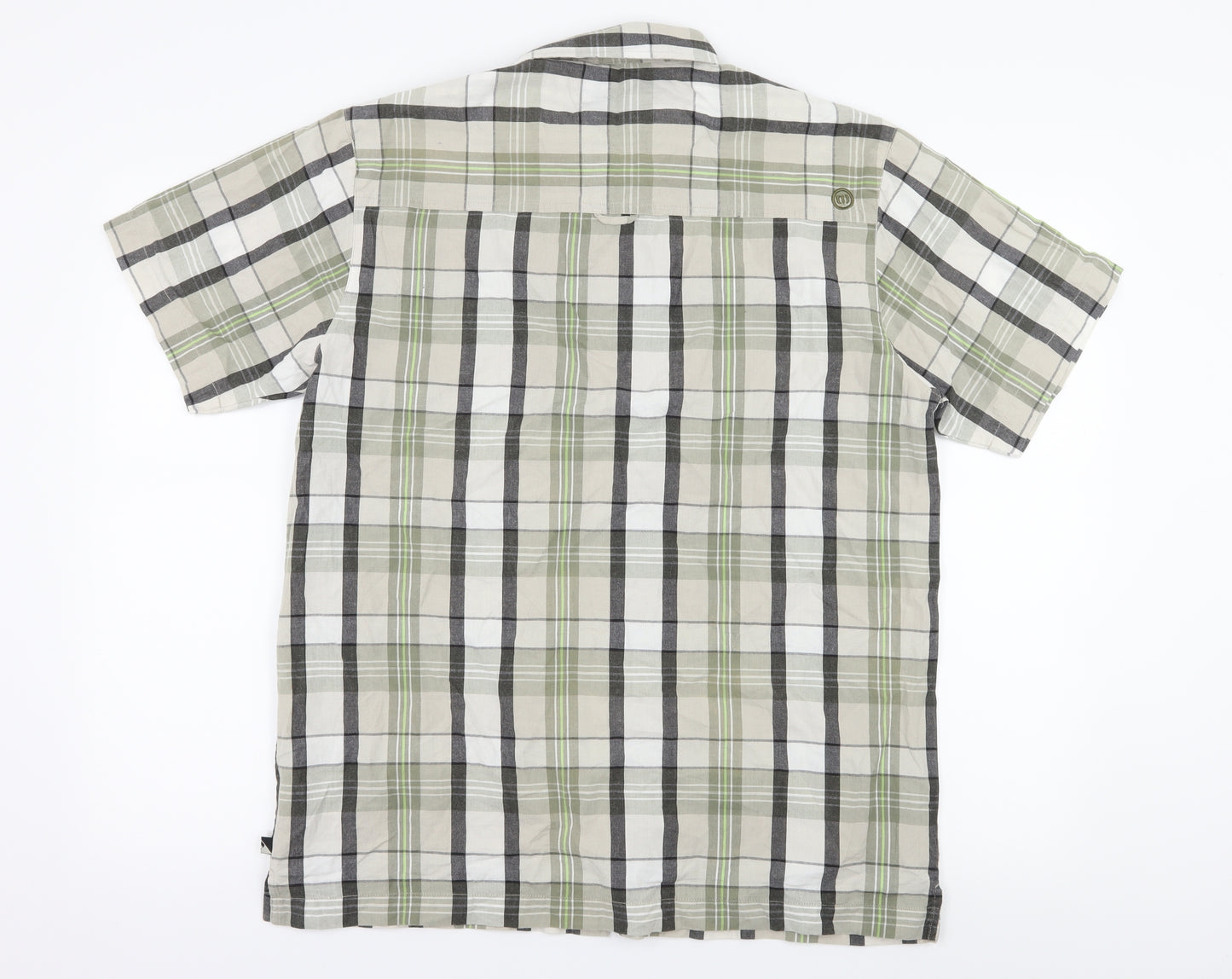 Animal Mens Green Plaid   Button-Up Size M