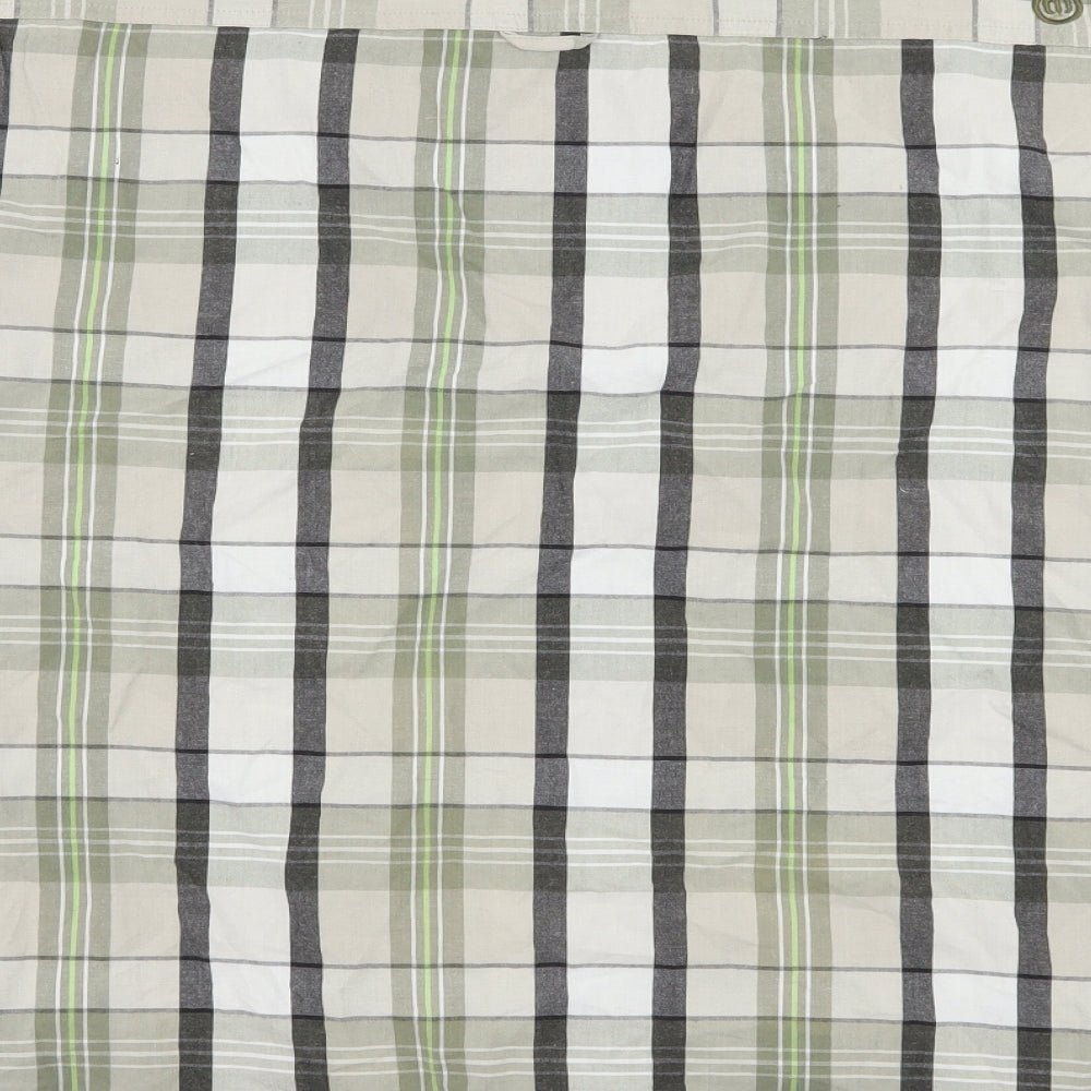 Animal Mens Green Plaid   Button-Up Size M