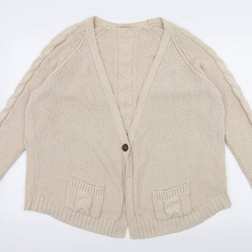 Marks and Spencer Womens Ivory  Knit Cardigan Jumper Size 16