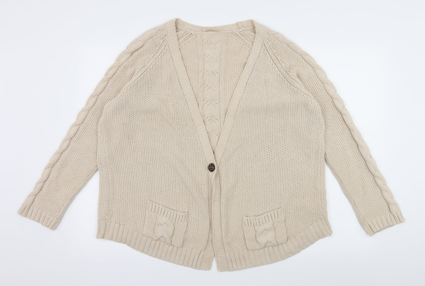 Marks and Spencer Womens Ivory  Knit Cardigan Jumper Size 16