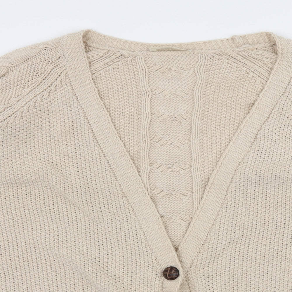 Marks and Spencer Womens Ivory  Knit Cardigan Jumper Size 16