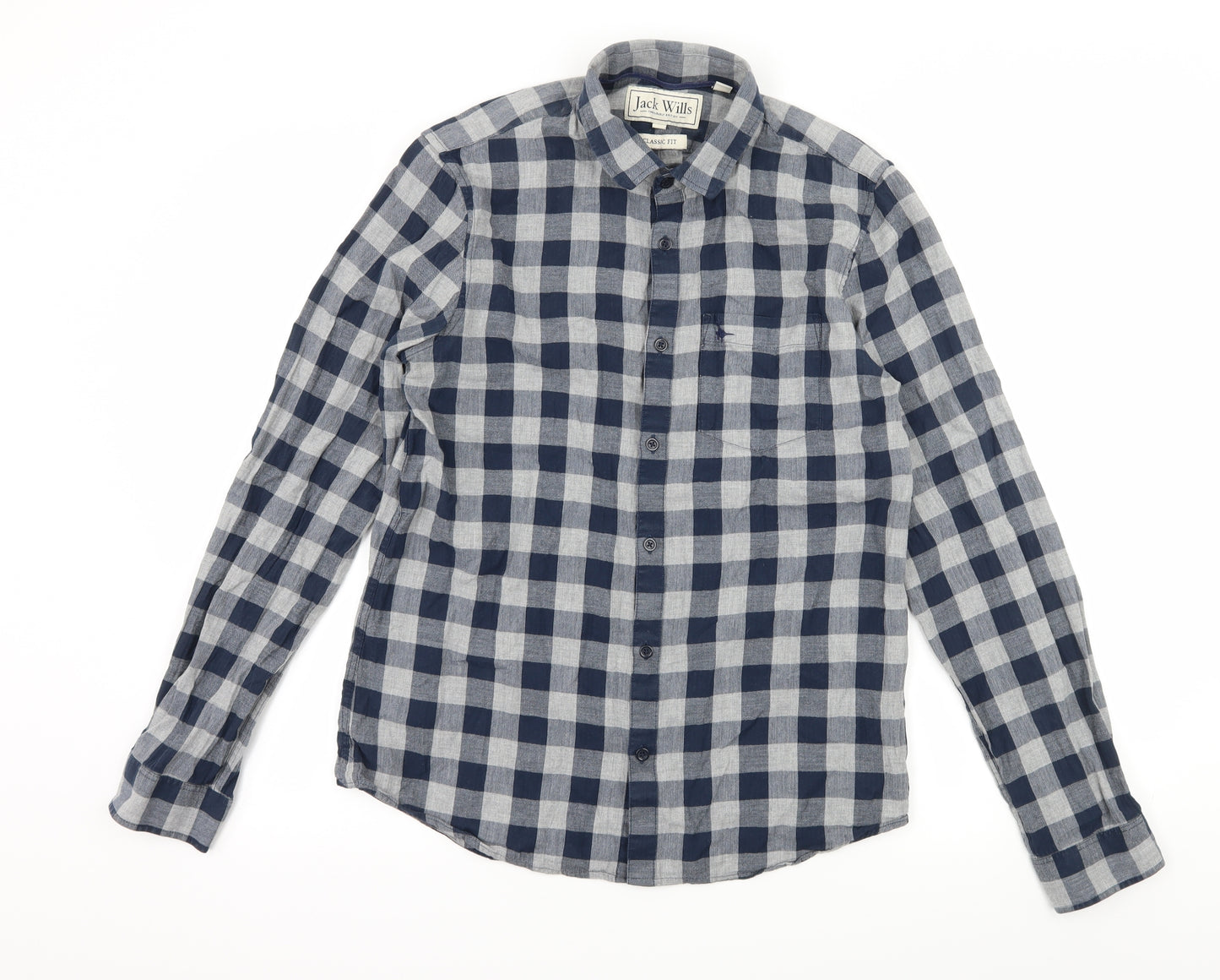 Jack Wills Mens Blue Check   Button-Up Size S