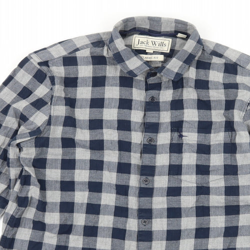 Jack Wills Mens Blue Check   Button-Up Size S