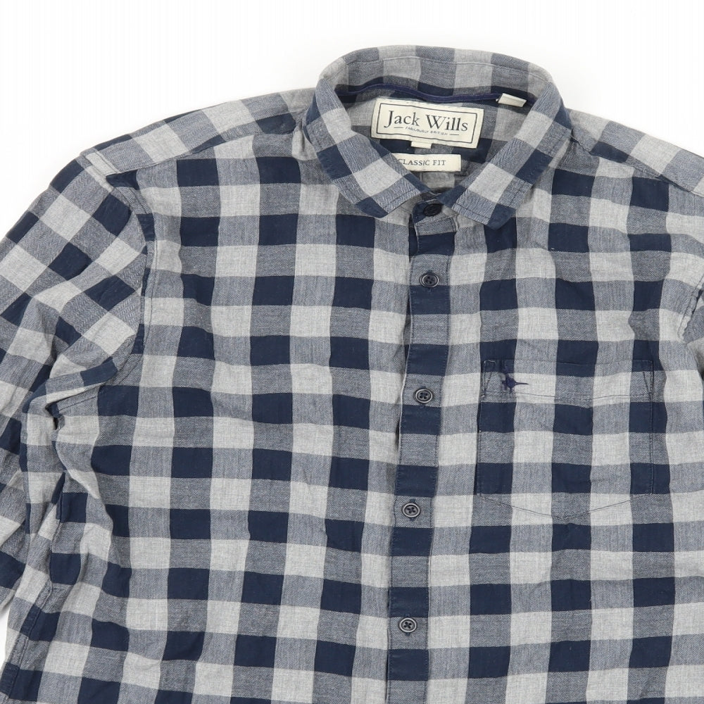 Jack Wills Mens Blue Check   Button-Up Size S
