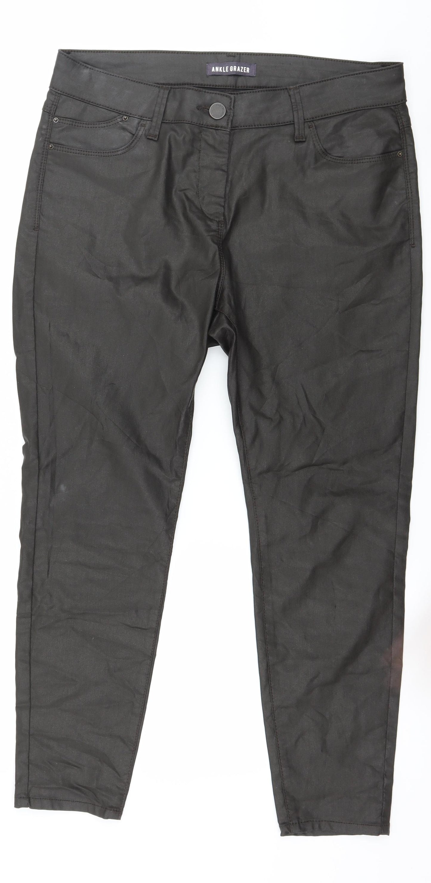 Marks and Spencer Womens Brown   Pedal Pusher Trousers Size 14 L25 in