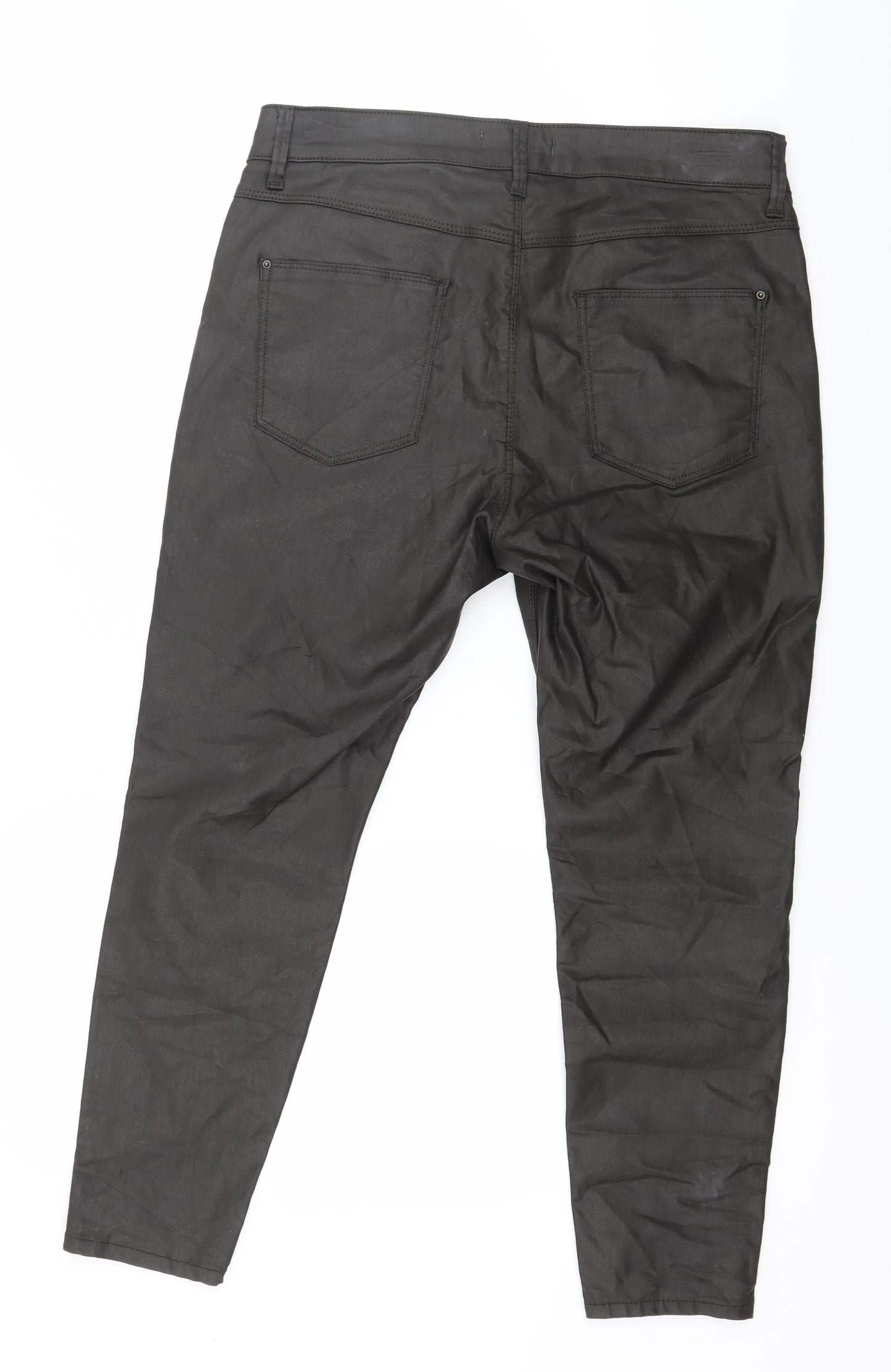 Marks and Spencer Womens Brown   Pedal Pusher Trousers Size 14 L25 in