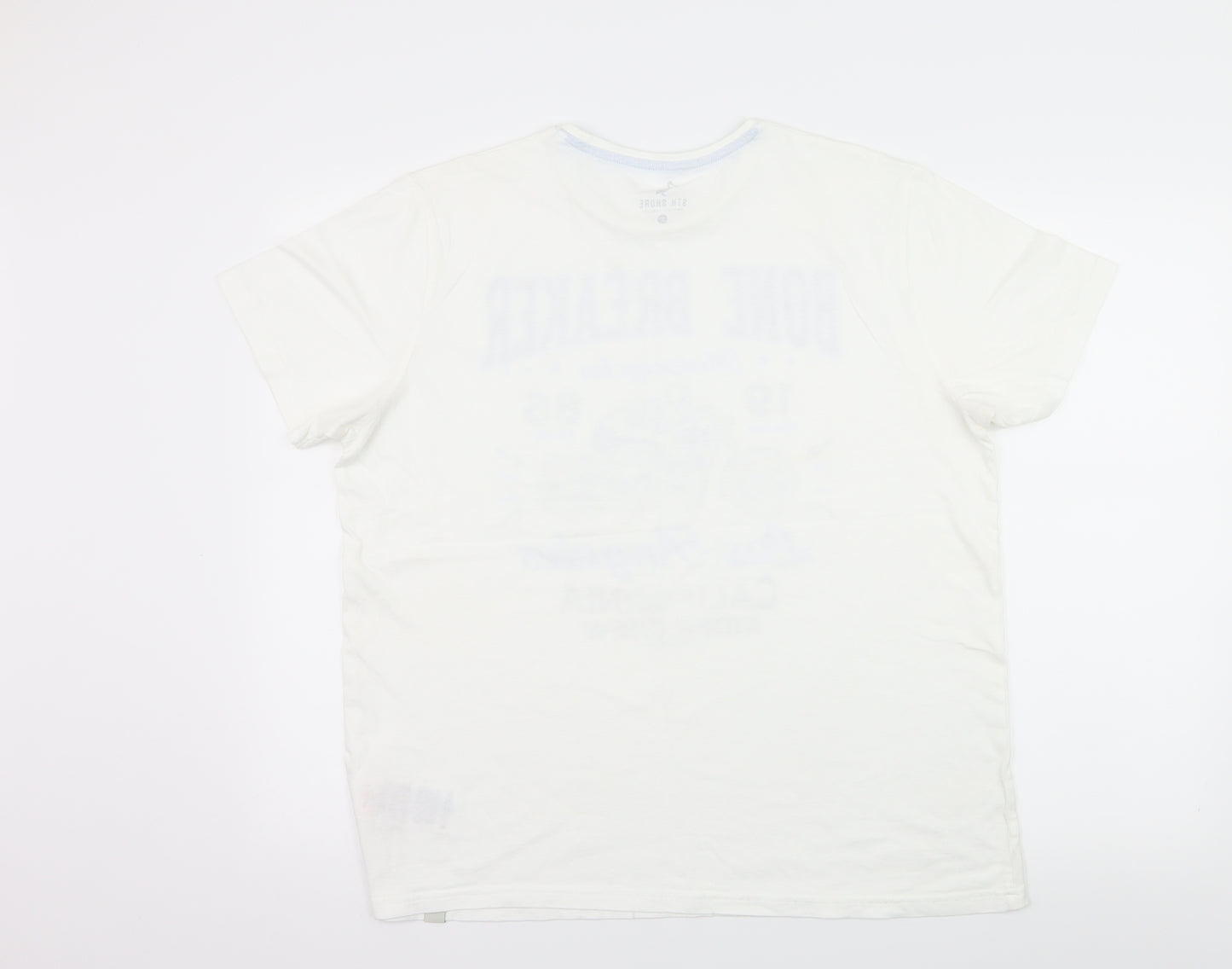 5th Shore Mens White  Jersey  T-Shirt Size L  - Bone Braker