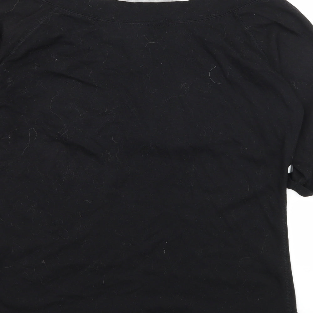 LA Gear Womens Black  Jersey Basic T-Shirt Size 14  - Cut Out Shoulder