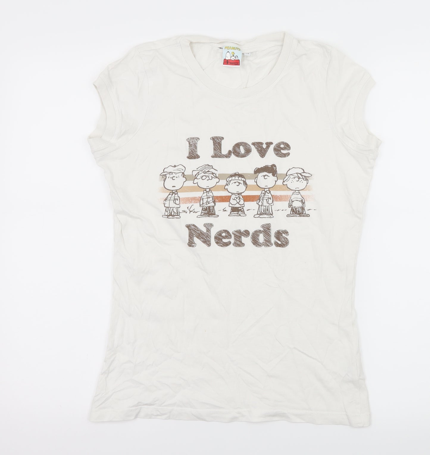 New Look Womens White  Jersey Basic T-Shirt Size 14  - Peanuts Snoopy