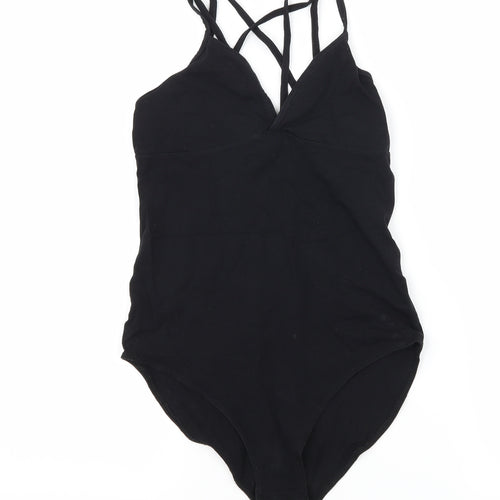 Miss Selfridge Womens Black  Jersey Bodysuit One-Piece Size 6  - Strappy