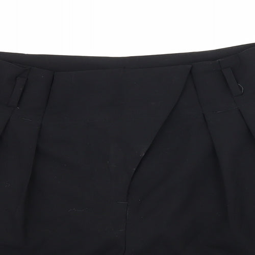 Zara Womens Black   Paperbag Shorts Size M - Pleated