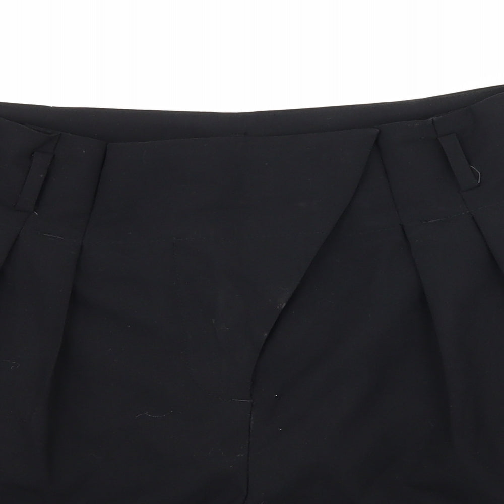 Zara Womens Black   Paperbag Shorts Size M - Pleated
