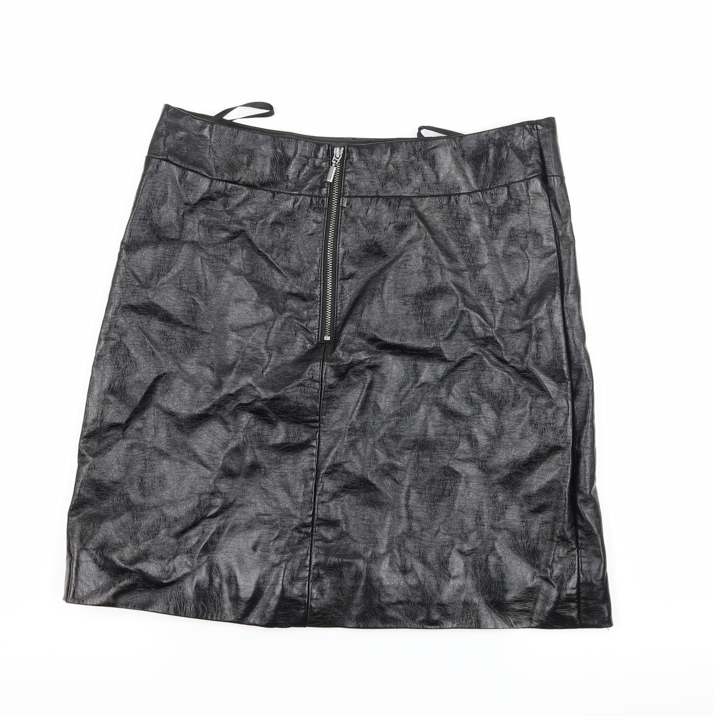 Marks and Spencer Womens Black   A-Line Skirt Size 10  - Faux leather