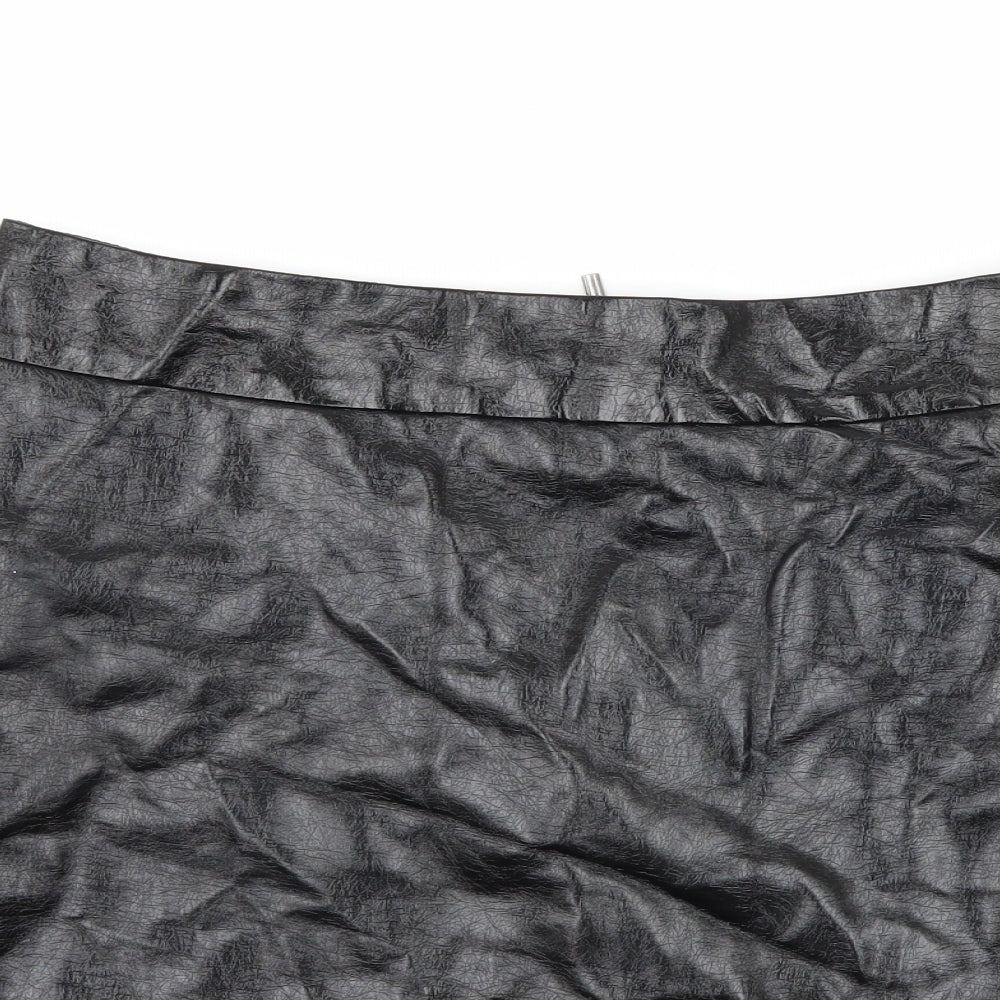 Marks and Spencer Womens Black   A-Line Skirt Size 10  - Faux leather