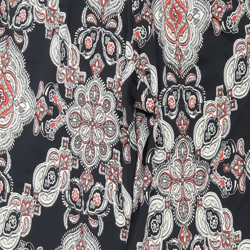F&F Womens Black Paisley Satin Trousers  Size 8 L27 in