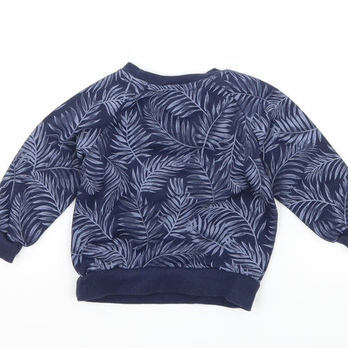 Primark Boys Blue Floral Jersey Pullover Jumper Size 9-12 Months  - Surfer dude