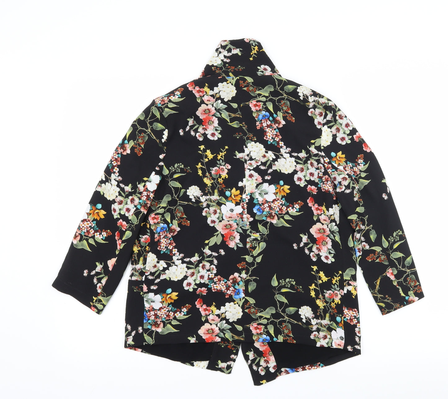 Bershka Womens Black Floral  Jacket Blazer Size M