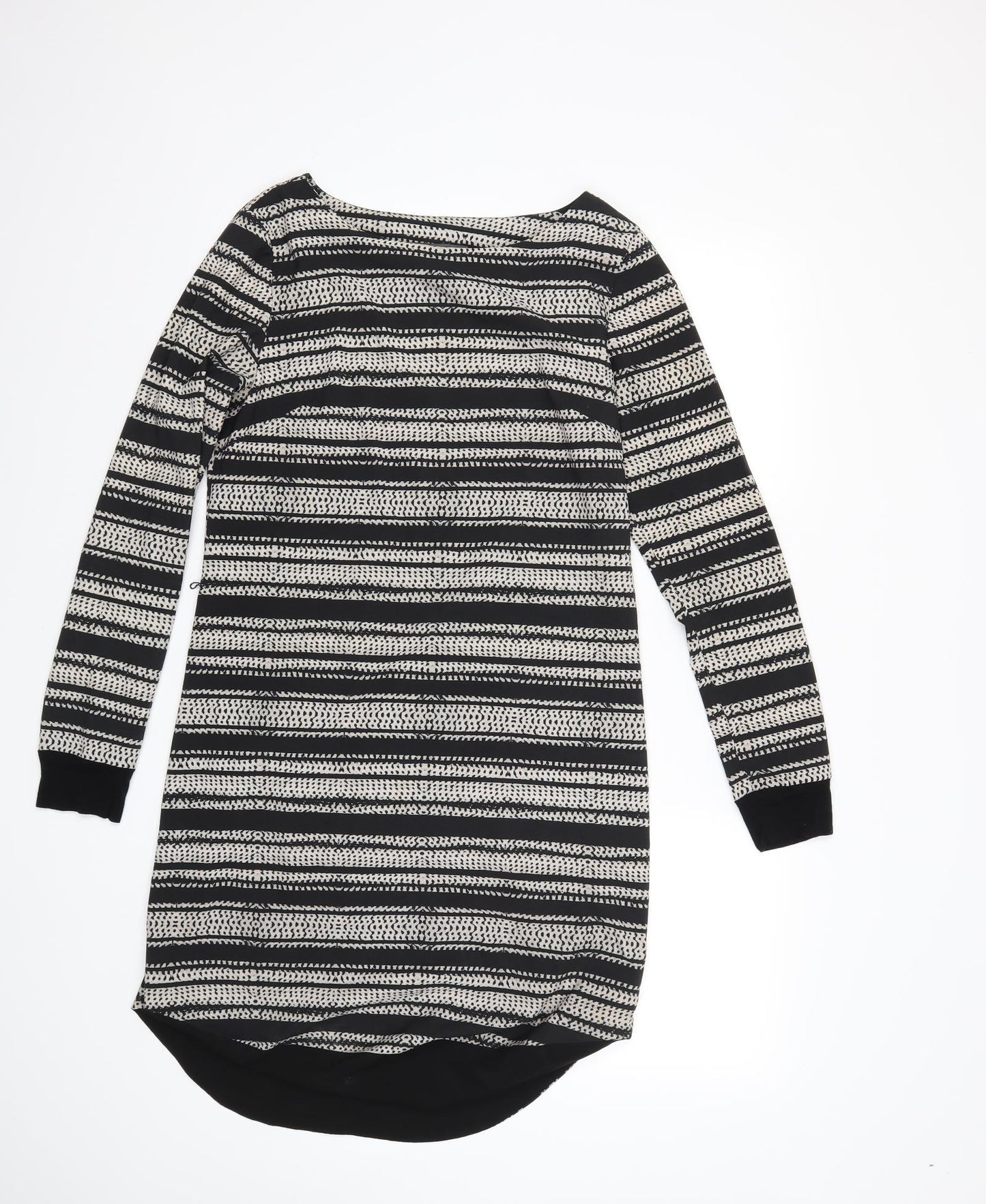 Preworn Womens Black Striped  Shift  Size M