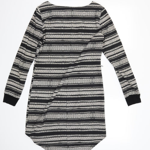 Preworn Womens Black Striped  Shift  Size M