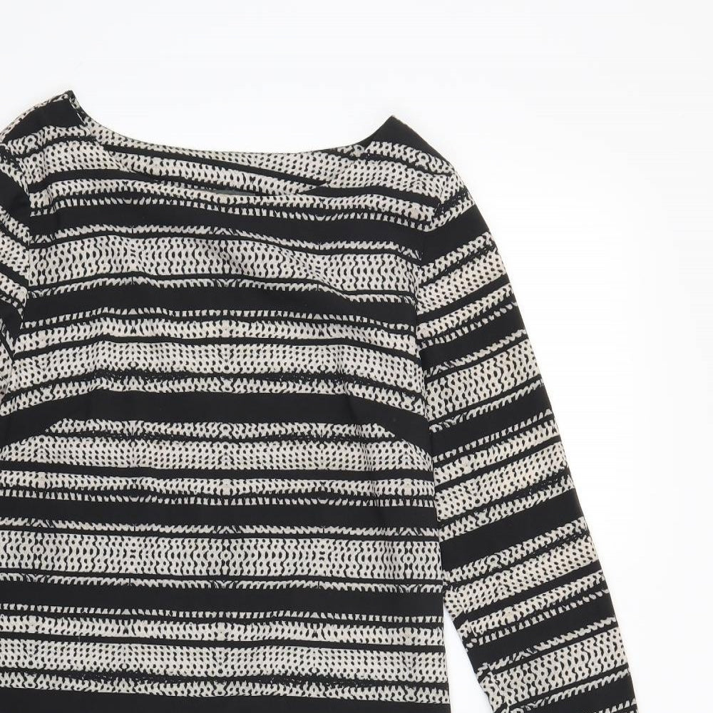 Preworn Womens Black Striped  Shift  Size M