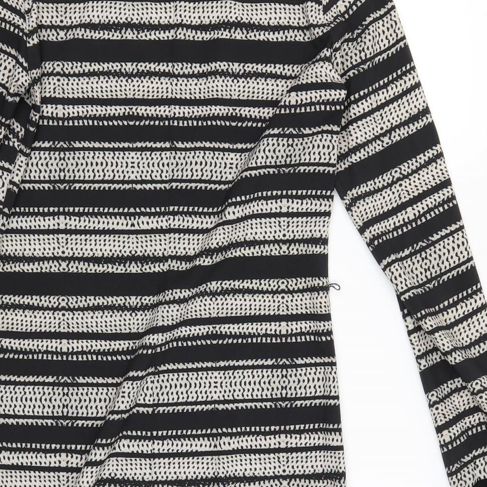 Preworn Womens Black Striped  Shift  Size M