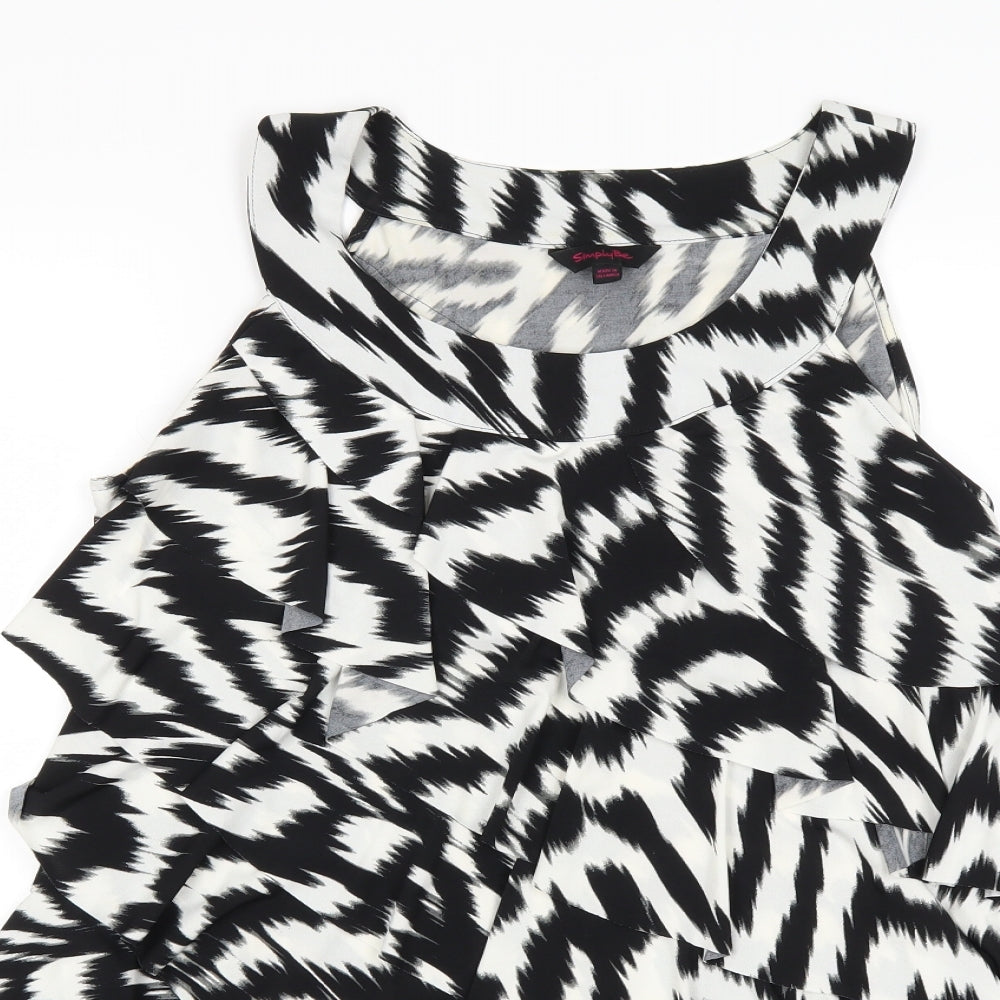 Simply Be Womens White Animal Print  Basic Blouse Size 18