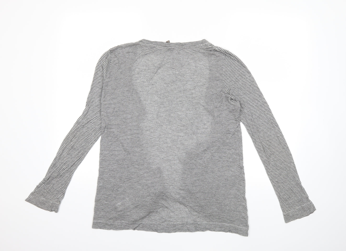 Topshop Womens Grey Striped  Cardigan Jumper Size 10