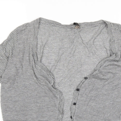 Topshop Womens Grey Striped  Cardigan Jumper Size 10