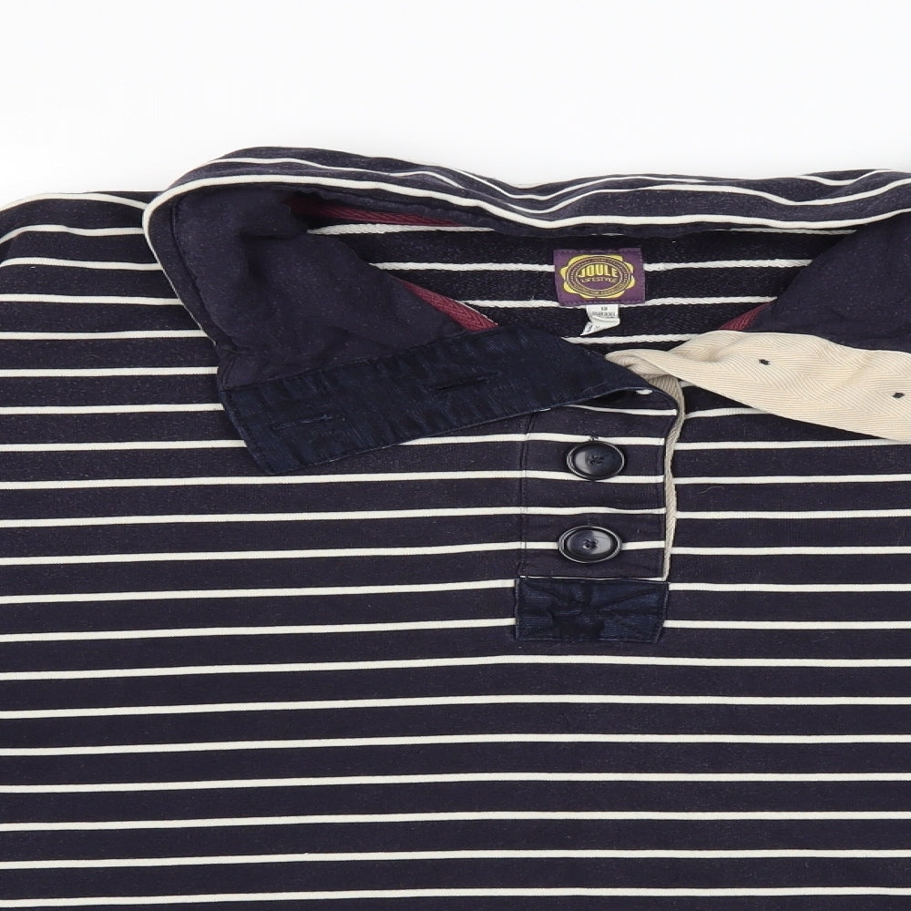 Joules Womens Blue Striped  Pullover Sweatshirt Size 18