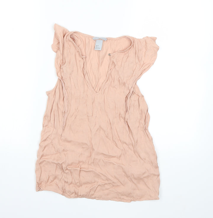 H&M Womens Pink   Basic Blouse Size 6