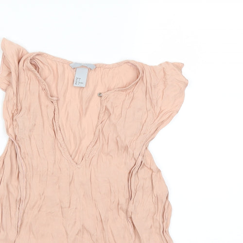 H&M Womens Pink   Basic Blouse Size 6