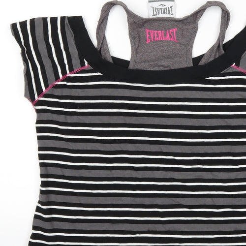 Everlast Womens Grey Striped  Basic T-Shirt Size 18